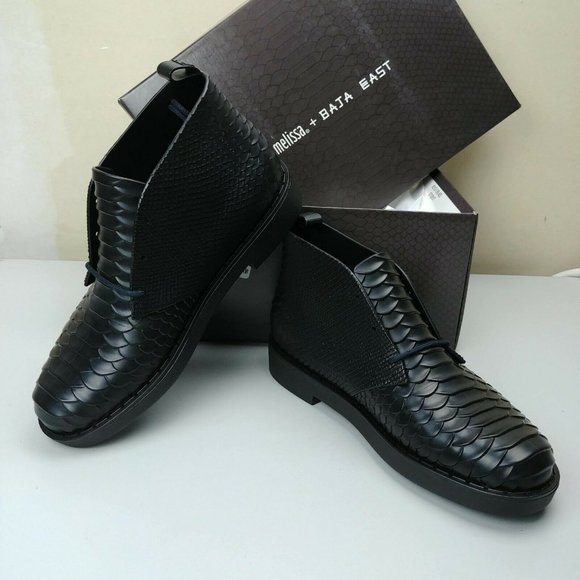 Melissa | Shoes | Nwt Melissa Desert Boot Python Baja East Black | Poshmark